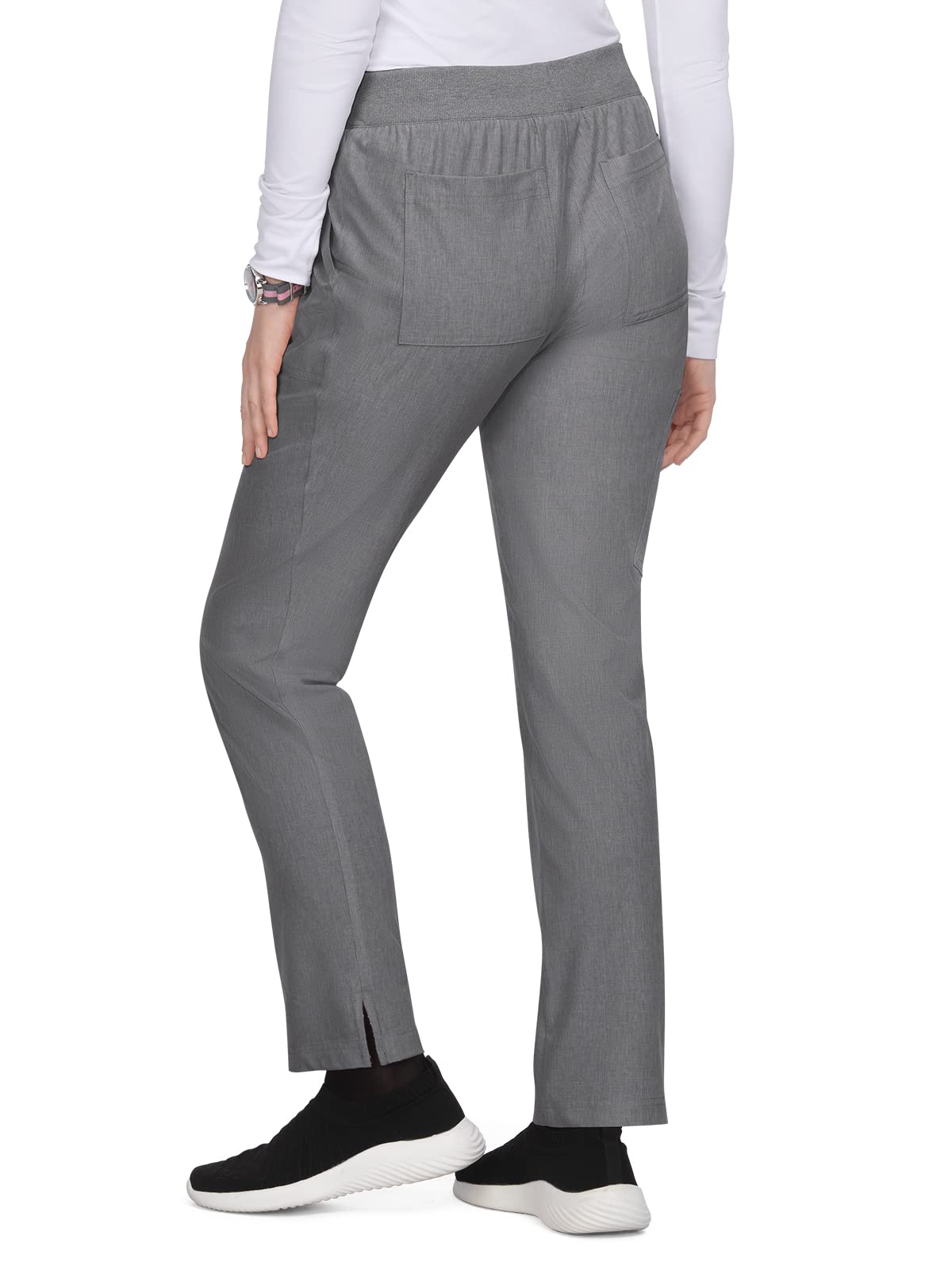 KOI Basics 743 Caroline Pant Heather Grey XXSP - Women's High Waisted Casual Lounge Pants for Home, Yoga & Travel