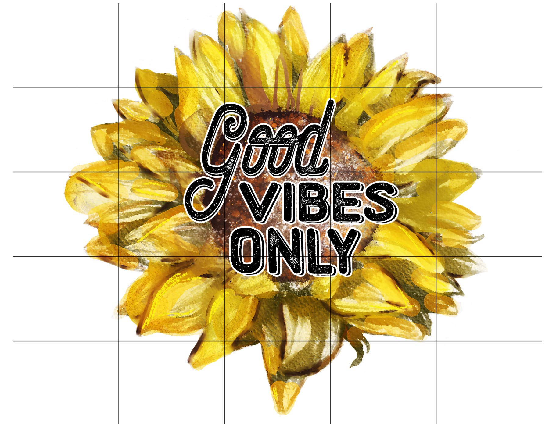 Good Vibes Only Sunflower Sublimation Transfer - Ready to Press for DIY T-Shirts (Adult & Child Sizes) | Heat Press Design for Custom Apparel, Gifts & Craft Projects