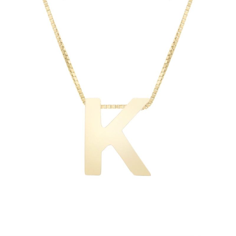 14K Gold Block Letter Initial Necklace - Personalized Monogram Pendant for Women - Perfect for Birthdays, Anniversaries & Gifts