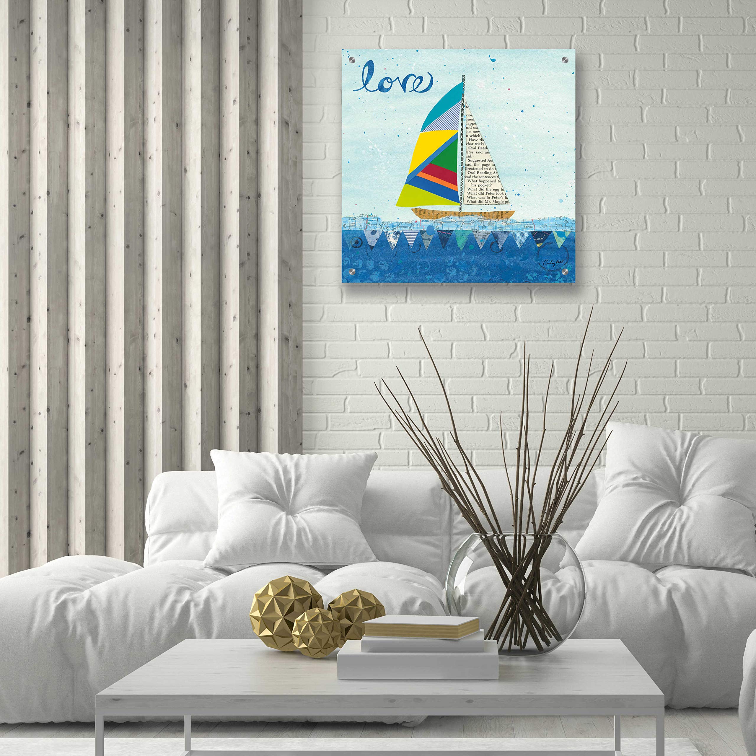 Epic Art 'Rainbow Spinnakers I' by Courtney Prahl - 24x24 Inch Vibrant Acrylic Glass Wall Decor - Modern Abstract Painting for Living Room, Bedroom & Office