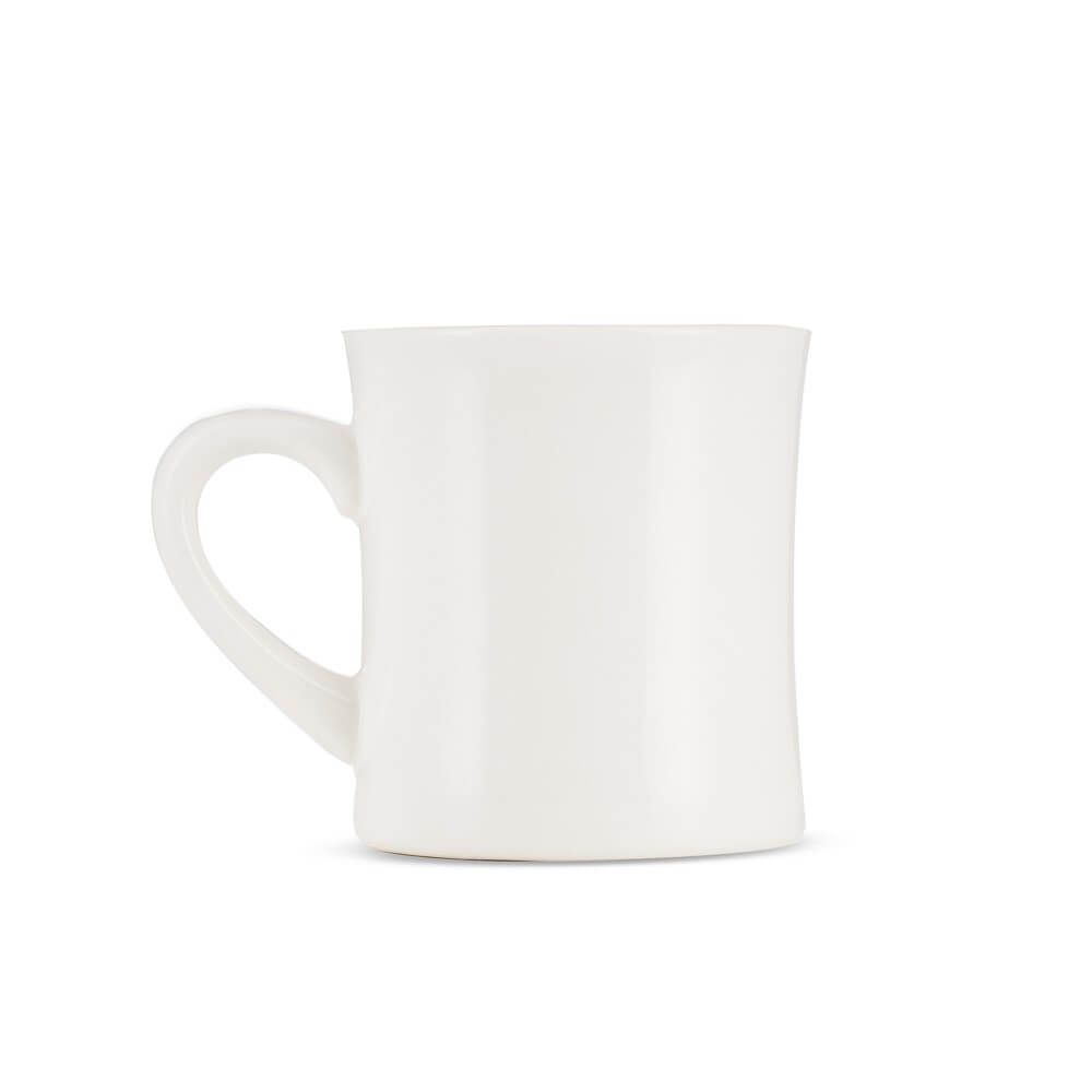 Premium White Porcelain Espresso Diner Mug - 10oz (305ml) Coffee Cup for Home, Office & Cafes - Durable & Stylish Drinkware for Hot Beverages