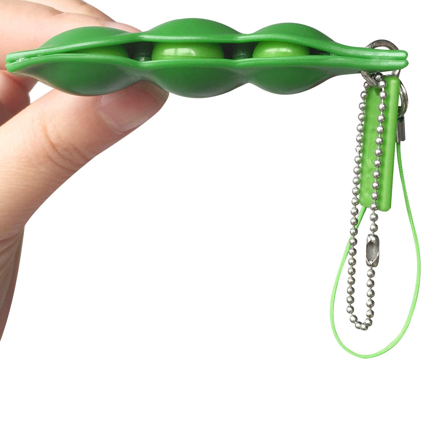 Acerich 3 Pack Edamame Keychain Fidget Toys - Stress Relief Sensory Toys for Anxiety, ADHD & Focus - Squeeze-a-Bean Puchi Puti Mugen Pea Soybean Keychain - Perfect Gift for Kids & Adults - Use at Home, Office or School