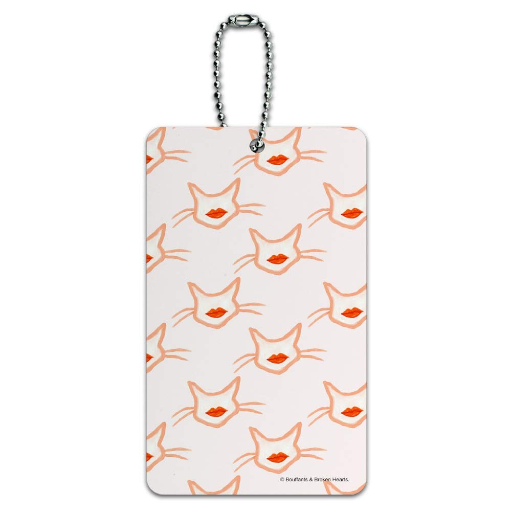 Funny Smooching Kissing Cats Pattern Luggage Tag - Durable Suitcase ID Tag for Carry-On Bags - Perfect for Travel, Gifts & Pet Lovers