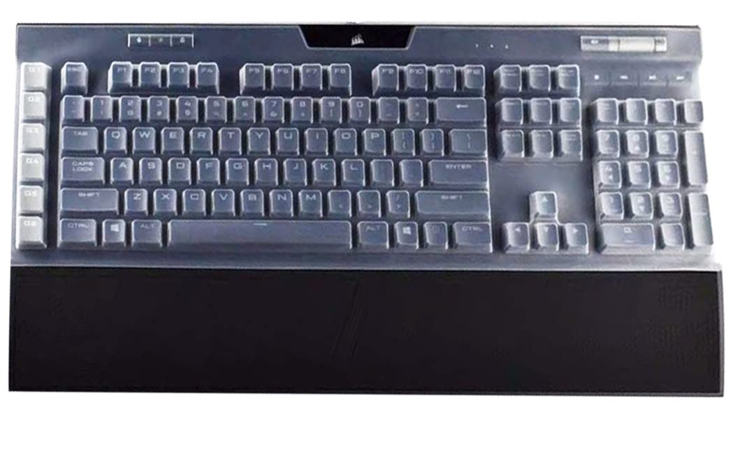 Premium Clear Silicone Keyboard Skin Cover for Corsair K95 RGB Platinum & K95 RGB Platinum XT - Dustproof, Waterproof Protection for Gaming & Office Use
