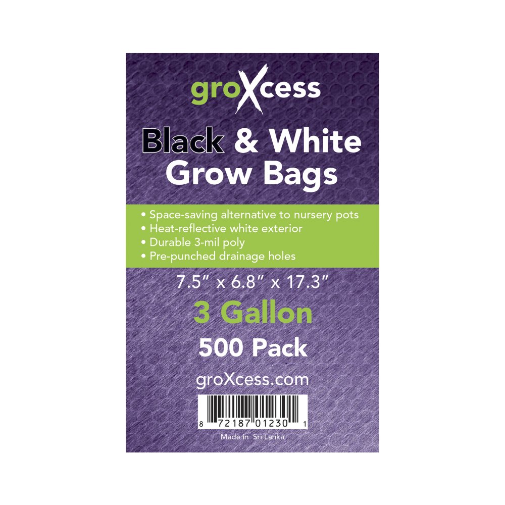 500 Pack Black & White Grow Bags for Plants - Heavy Duty Fabric Pots for Indoor/Outdoor Gardening, Vegetables, Flowers & Herbs - Reusable & Durable Planting Containers with Handles