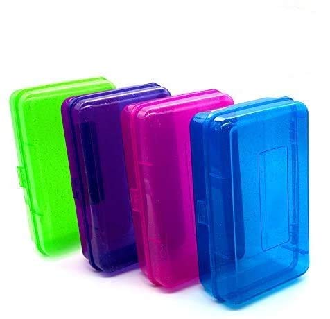 Emraw Multipurpose School Pencil Box - 12-Pack Glitter Pencil Cases with Snap Closure, Durable Math & Stationery Organizer for Students, Back to School Supplies, Classroom & Homework Organization
