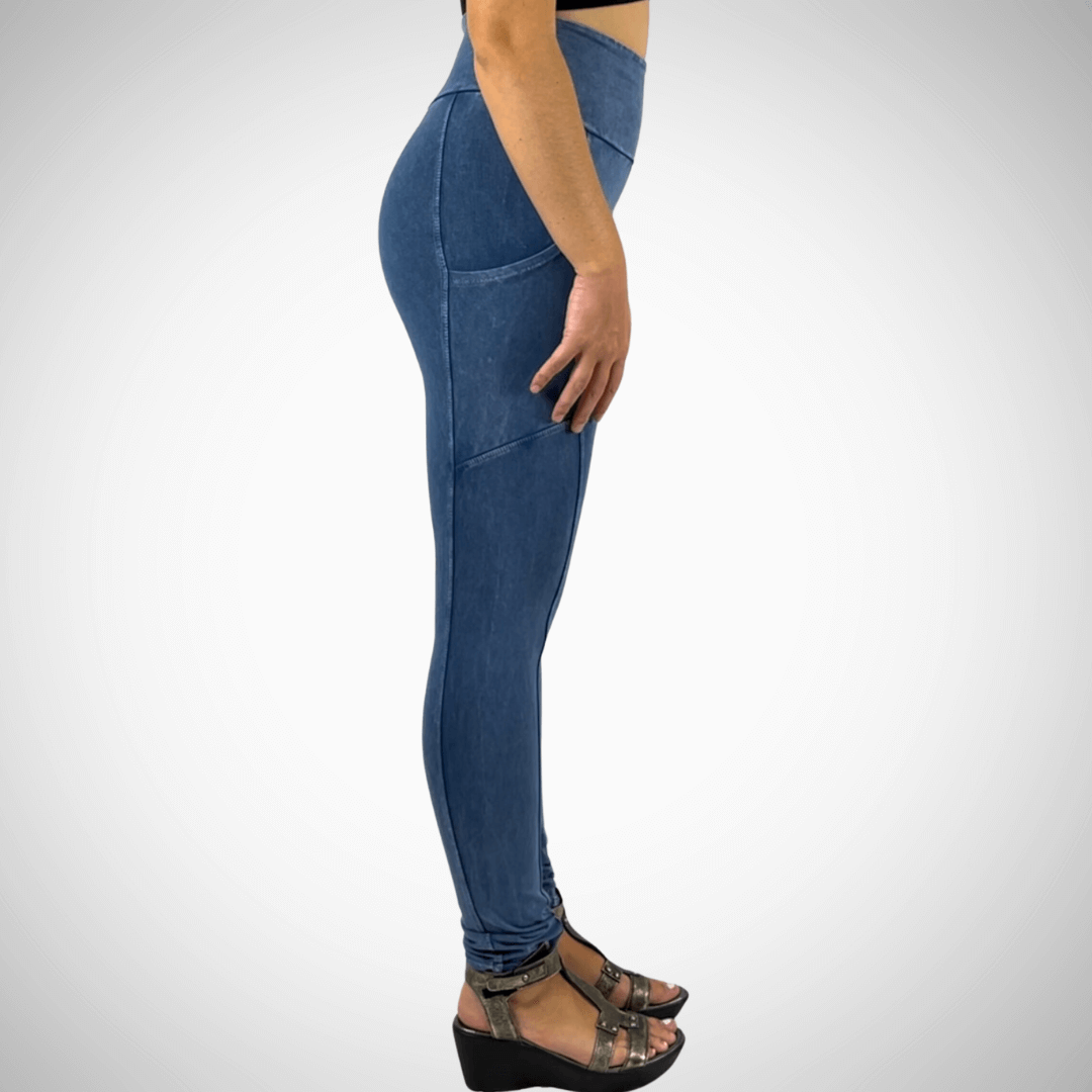 Premium Mineral Washed Pocket Leggings for Women - Made in USA | High Waisted Yoga Pants with Side Pockets for Workouts, Running & Everyday Comfort