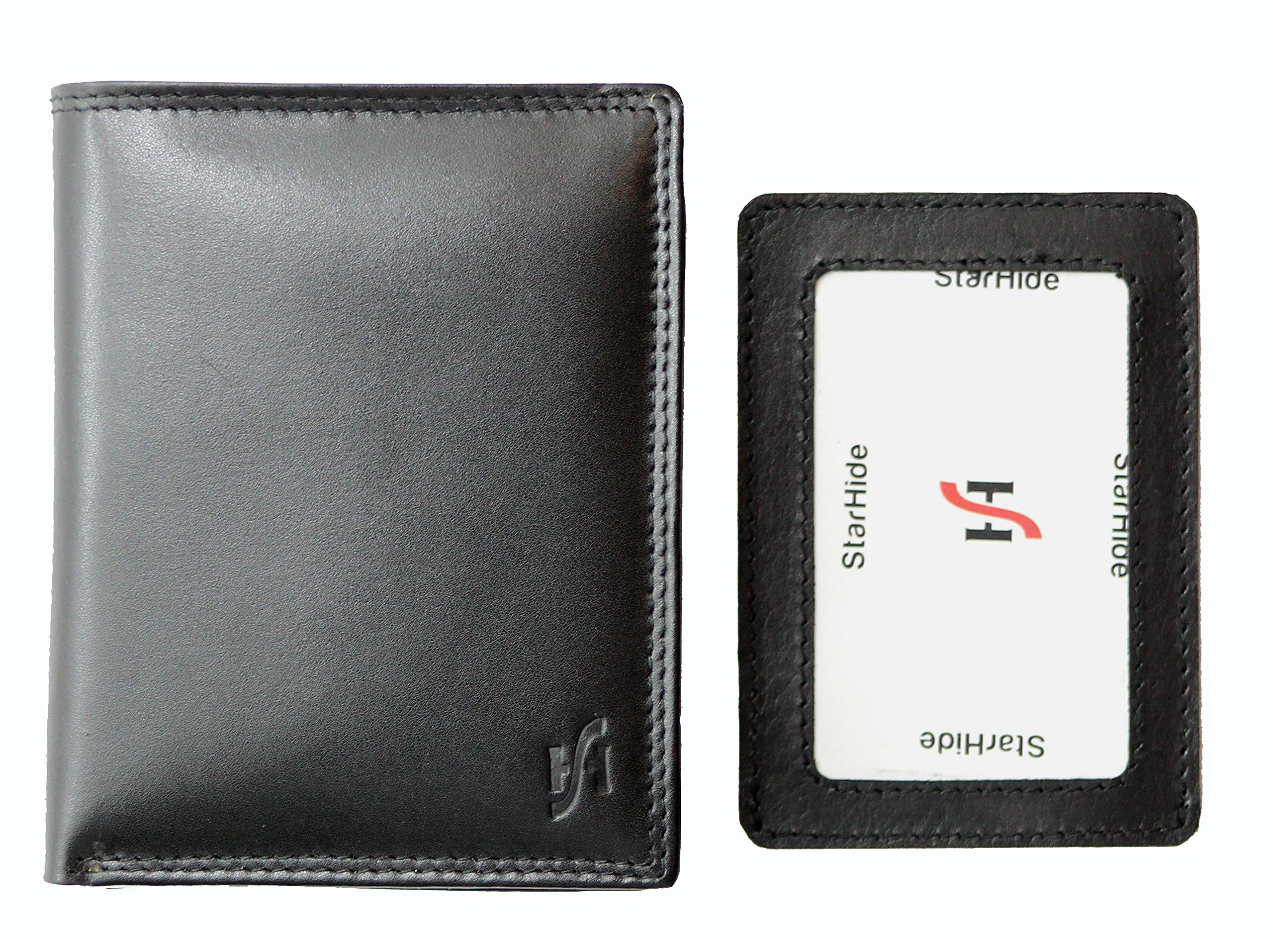 Men's RFID Blocking Genuine Leather Bifold Wallet with Removable Slim ID Card Holder - 1090 Black | Perfect for Travel, Business & Everyday Use