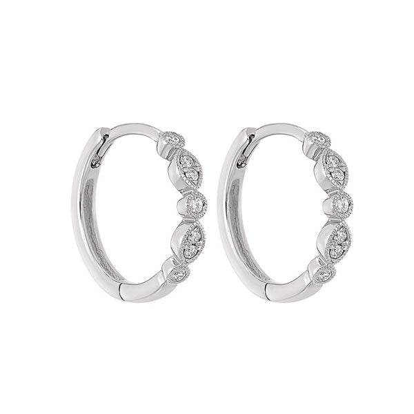 14K White Gold Diamond Earrings (1/6 CTW) - Elegant Stud Earrings for Women, Perfect for Weddings, Parties & Everyday Wear