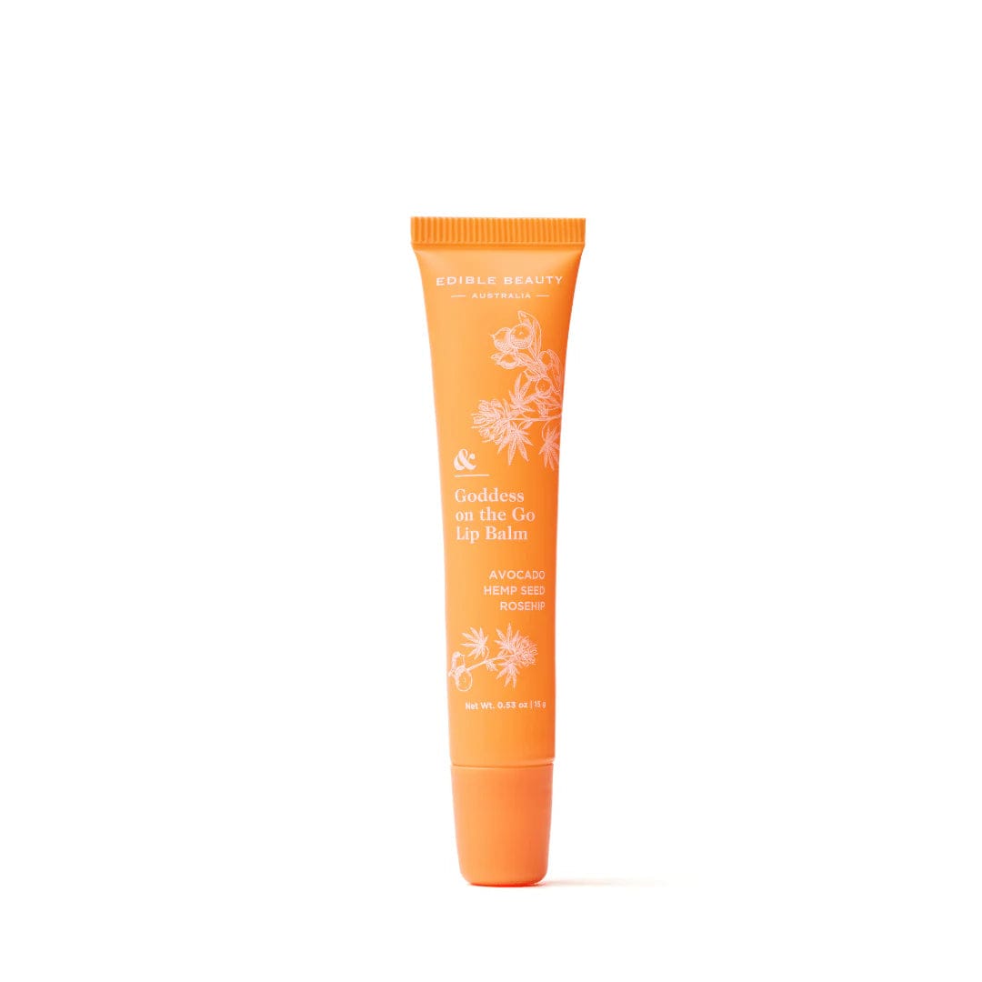 Edible Beauty Goddess On The Go Lip Balm 15g - Natural Moisturizing Lip Care for Dry Lips - Perfect for Travel, Work & Daily Hydration