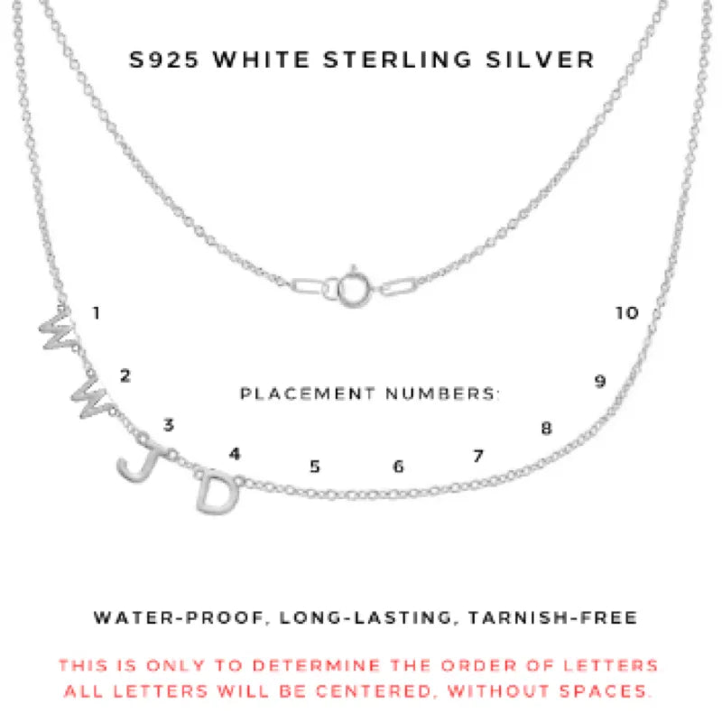 Custom Letter Necklace Personalized with Your Word or Phrase - Elegant Gold/Silver Pendant Jewelry Gift for Women - Perfect for Anniversaries, Birthdays & Special Occasions