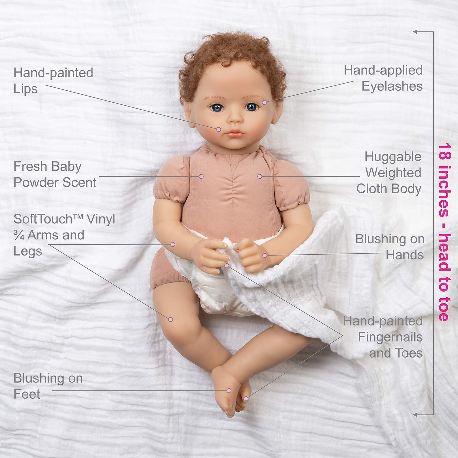 18 Inch Realistic Reborn Baby Boy Doll with Lifelike Rooted Hair - 8 Piece Gift Set for Kids Ages 3+ | Forever Yours Trust by Paradise Galleries | Perfect for Collectors, Gift Giving & Pretend Play