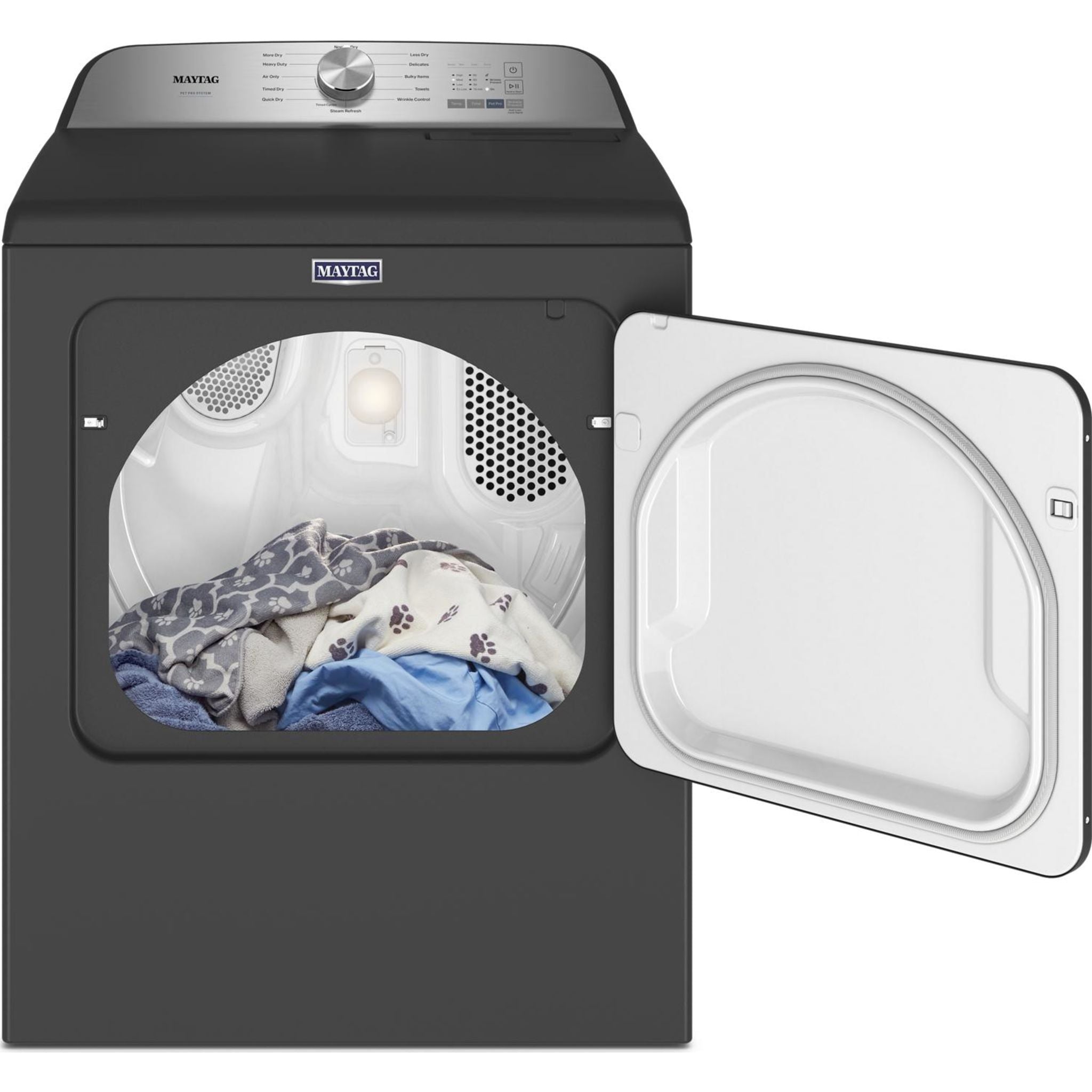 Maytag YMED6500MBK Pet Pro Electric Dryer - Large Capacity, Energy Efficient, Volcano Black | Perfect for Pet Owners & Busy Households