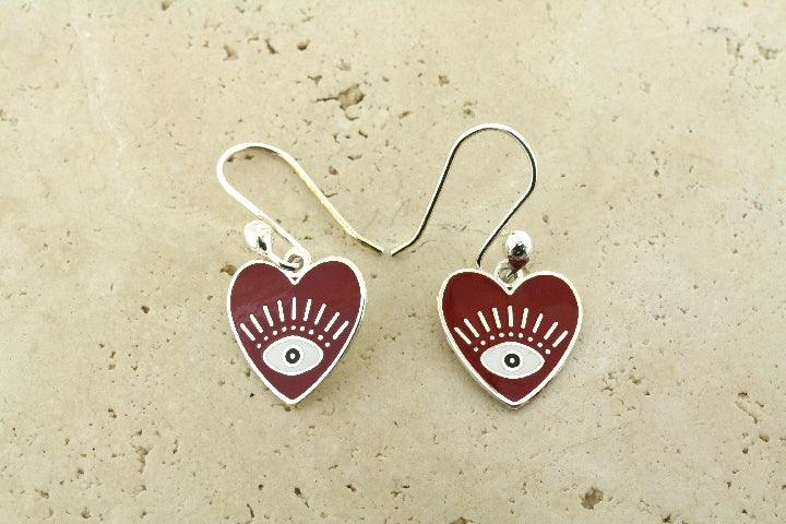 Red Enamel Heart Drop Earrings for Women - Elegant Dangle Jewelry for Valentine's Day, Anniversary & Romantic Date Night