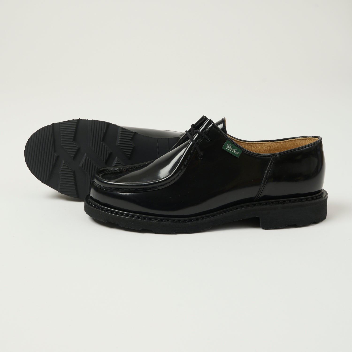 Paraboot Michael Griff II Women's Leather Shoes - Glossy Black for Casual & Office Wear