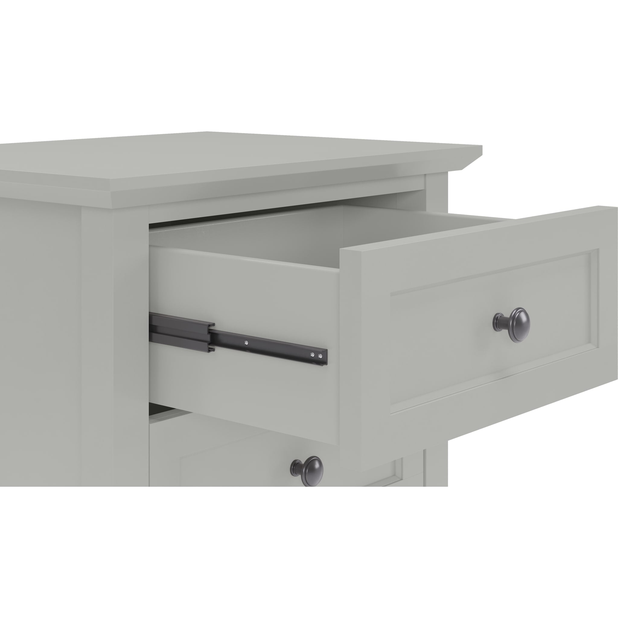 Grace 3-Drawer Nightstand in Elephant Grey - Modern Bedside Table for Bedroom, Living Room & Office Storage