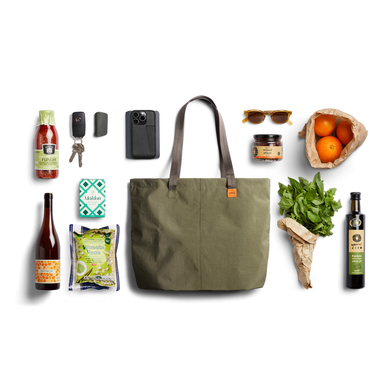 Bellroy Premium Leather Market Tote Bag - Stylish & Durable Shopping Tote for Groceries, Beach, and Everyday Use