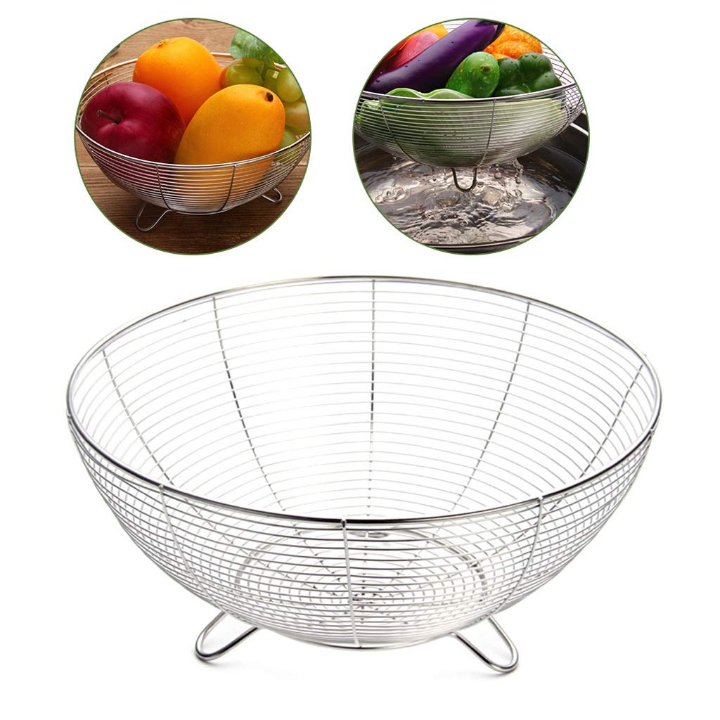 Nordic Style Metal Iron Storage Basket - Kitchen Fruit Holder, Desktop Organizer for Fruits, Decor & Home Organization | Perfect for Kitchen Counter, Dining Table & Office Desk Decor