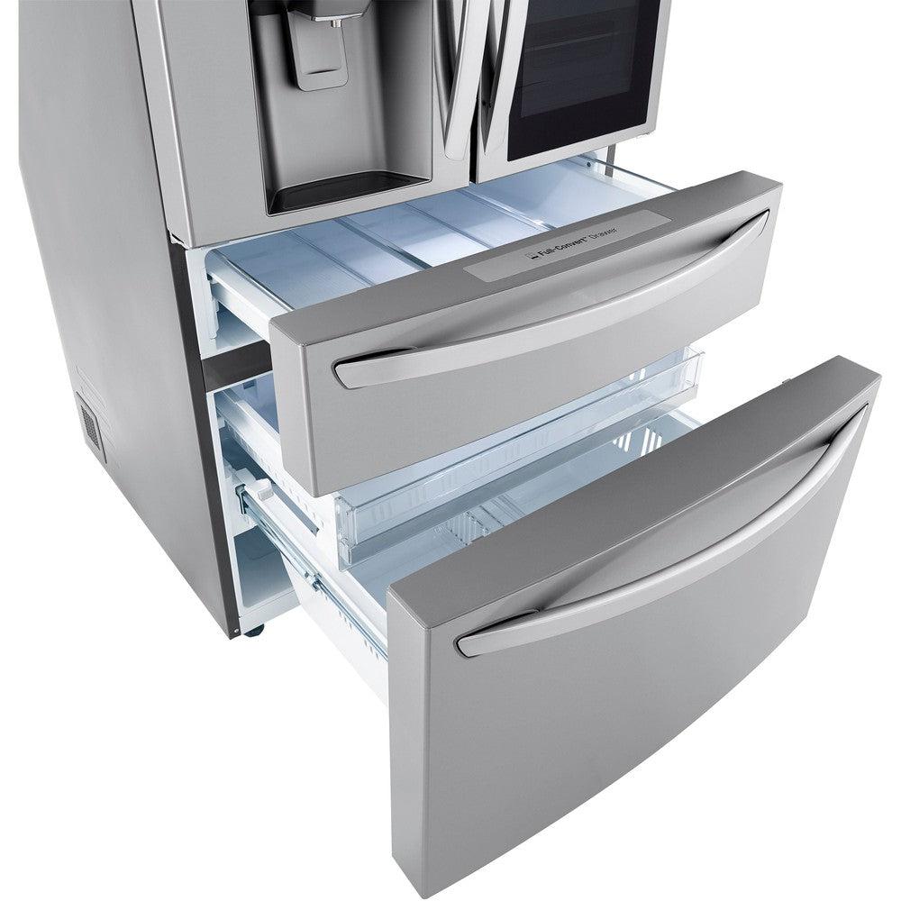 LG LRMVS3006S 36-Inch 4-Door French Door Refrigerator with InstaView Technology - 30 Cu. Ft. Stainless Steel Smart Fridge for Modern Kitchens | Perfect for Large Families & Entertaining Guests