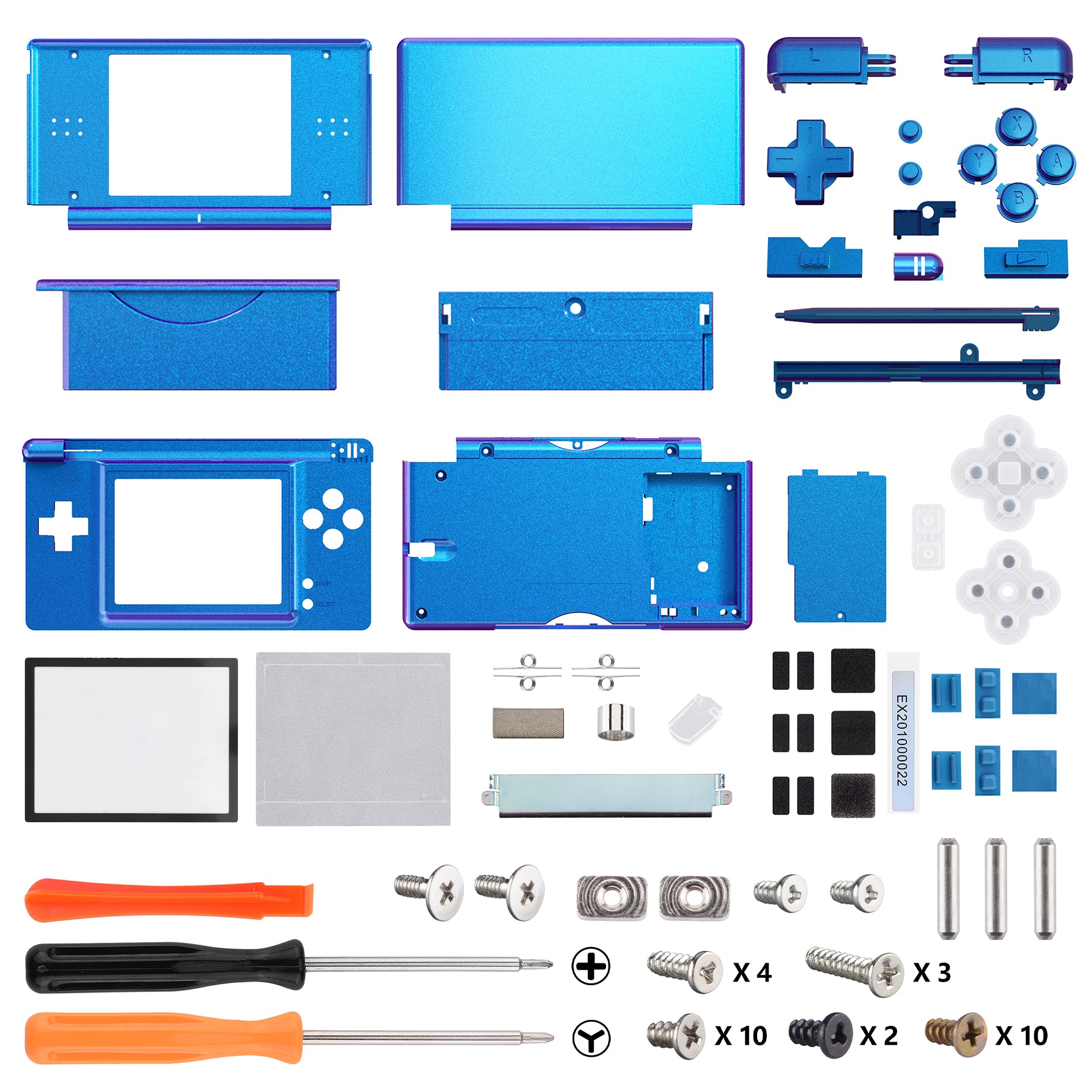 eXtremeRate Replacement Full Housing Shell & Buttons with Screen Lens for Nintendo DS Lite NDSL - Chameleon Purple Blue | Custom Gaming Console Cover for Enhanced Protection & Style | Perfect for Gaming Enthusiasts & Collectors