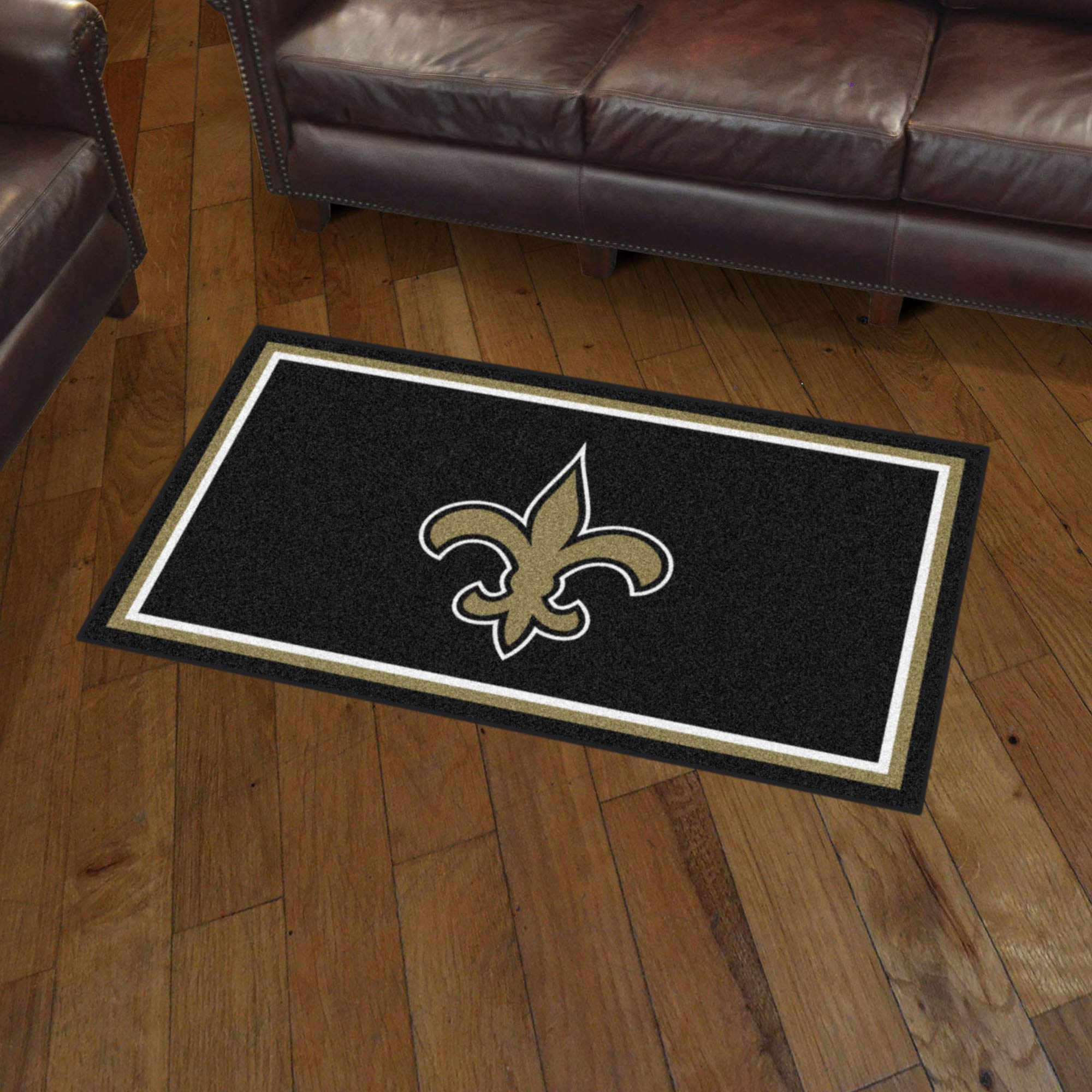 New Orleans Saints 3ft x 5ft Plush NFL Team Logo Area Rug - Soft Sports Fan Carpet for Living Room, Game Room & Tailgating Decor | Machine Washable Football Rug for Home & Outdoor Use