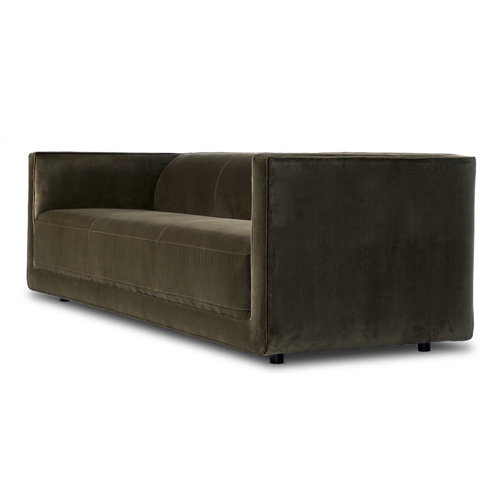 Phillip Sofa Surrey Olive - Modern Comfortable Fabric Sofa for Living Room, Lounge & Home Decor - Perfect for Relaxing, Entertaining & Small Spaces