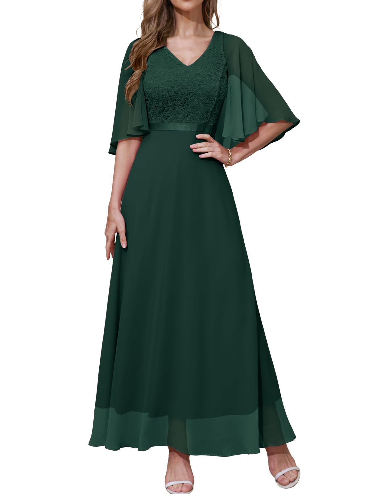 DRESSTELLS Women's Wedding Guest Formal Dress - 2025 Summer Bridesmaid Party Long Prom Church Gown | Elegant Evening Wear for Weddings, Galas & Special Occasions