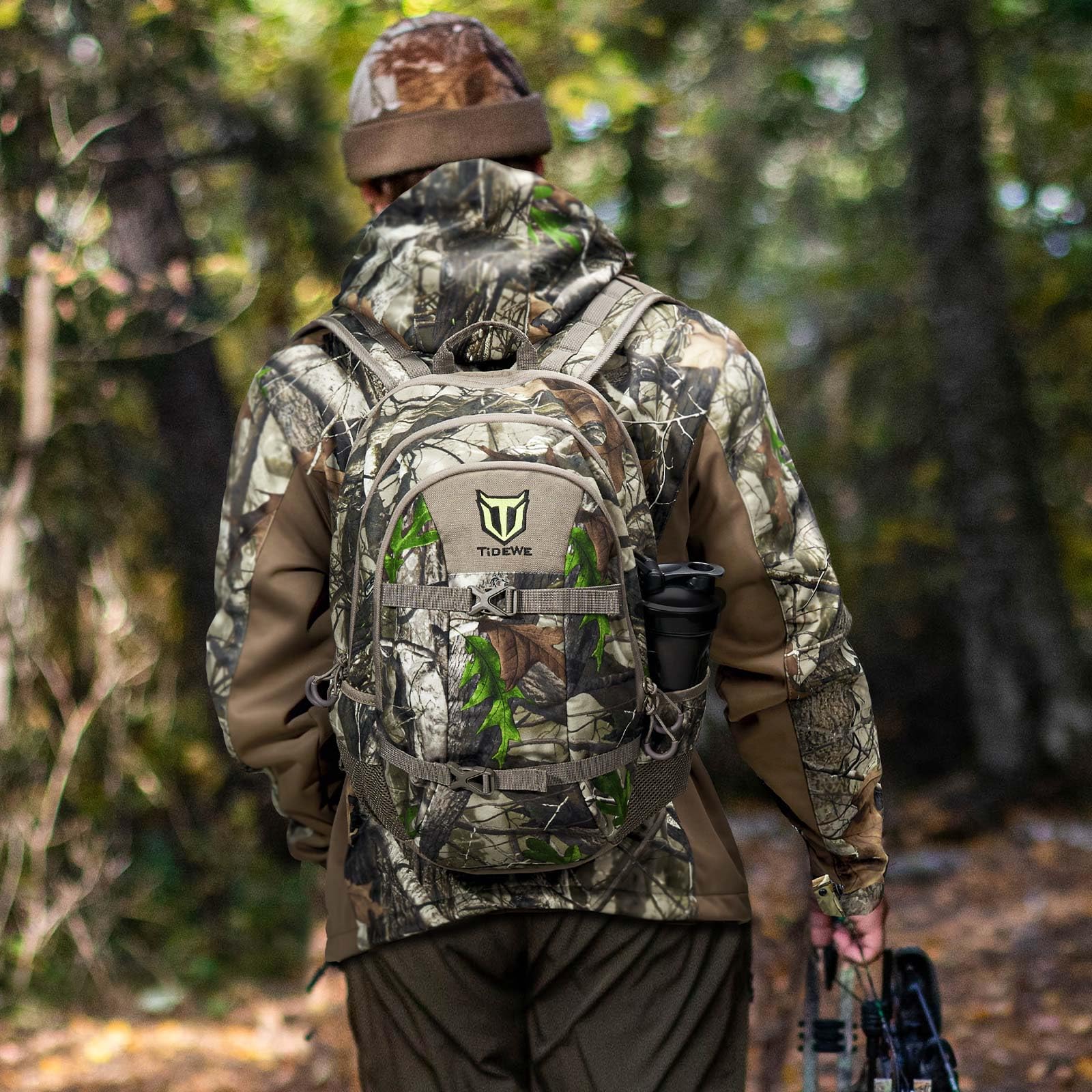 TIDEWE 25L Waterproof Hunting Backpack with Rain Cover - Durable Bow & Rifle Hunting Day Pack for Outdoor Adventures, Camping & Hiking