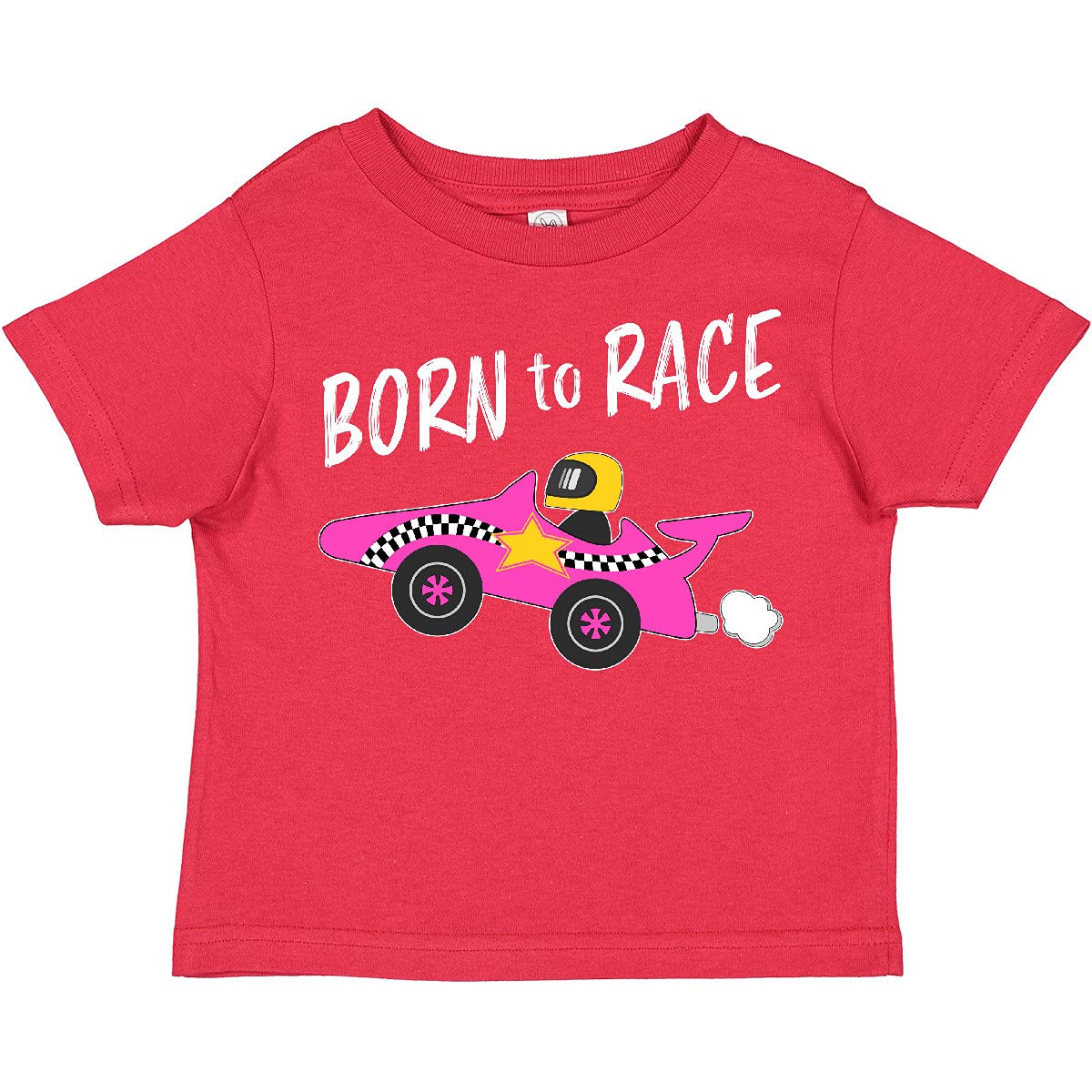 Inktastic Born to Race Pink Race Car Toddler T-Shirt - Cute Graphic Tee for Baby Boys & Girls - Perfect for Playdates, Birthday Parties & Racing Themed Events