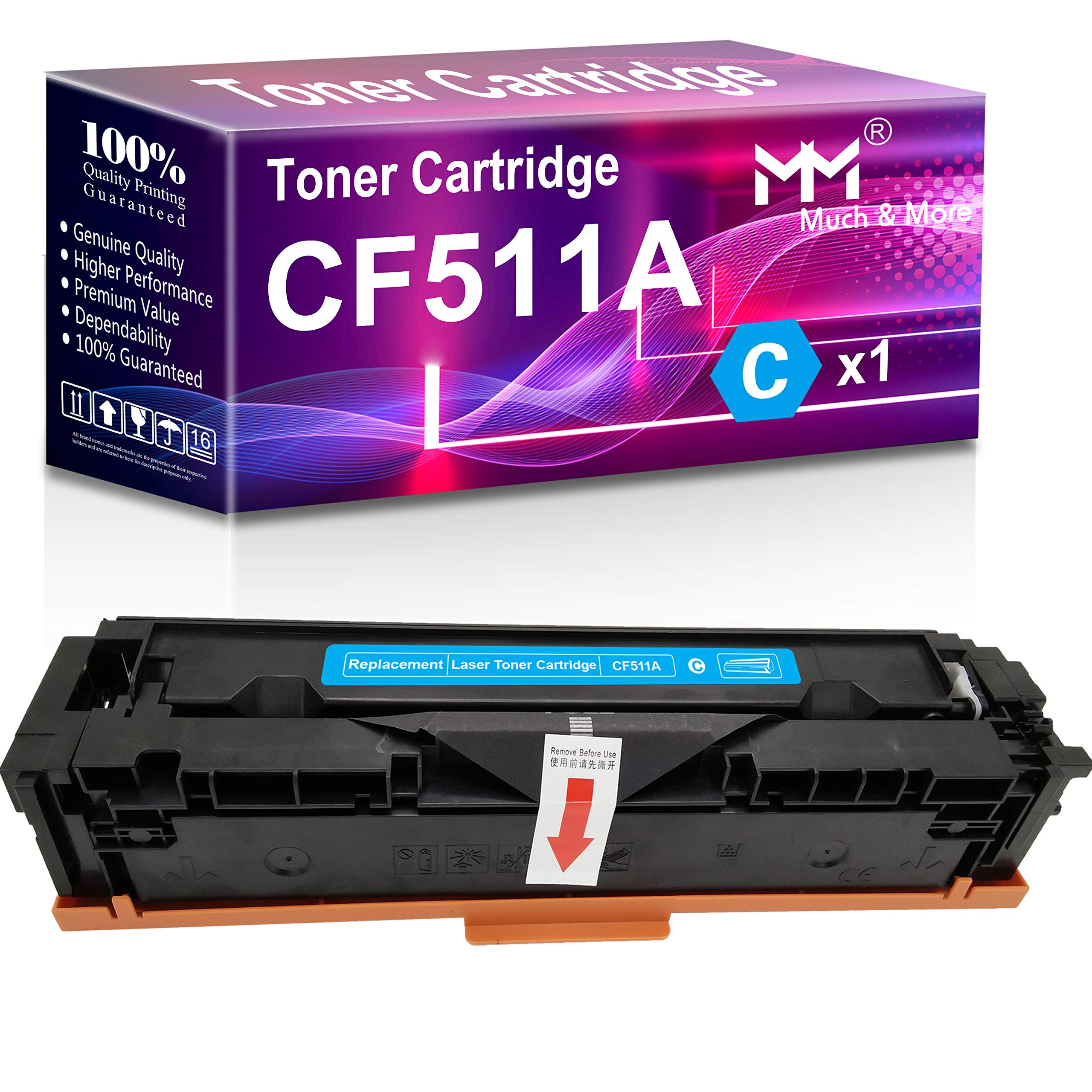 MM MUCH & MORE HP 204A CF511A 511A Compatible Toner Cartridge Replacement - Cyan (1 Pack) for HP Pro MFP M180nw M180n M181fw M181 M154nw M154a Printers | Perfect for Home Office & Small Business Printing Needs
