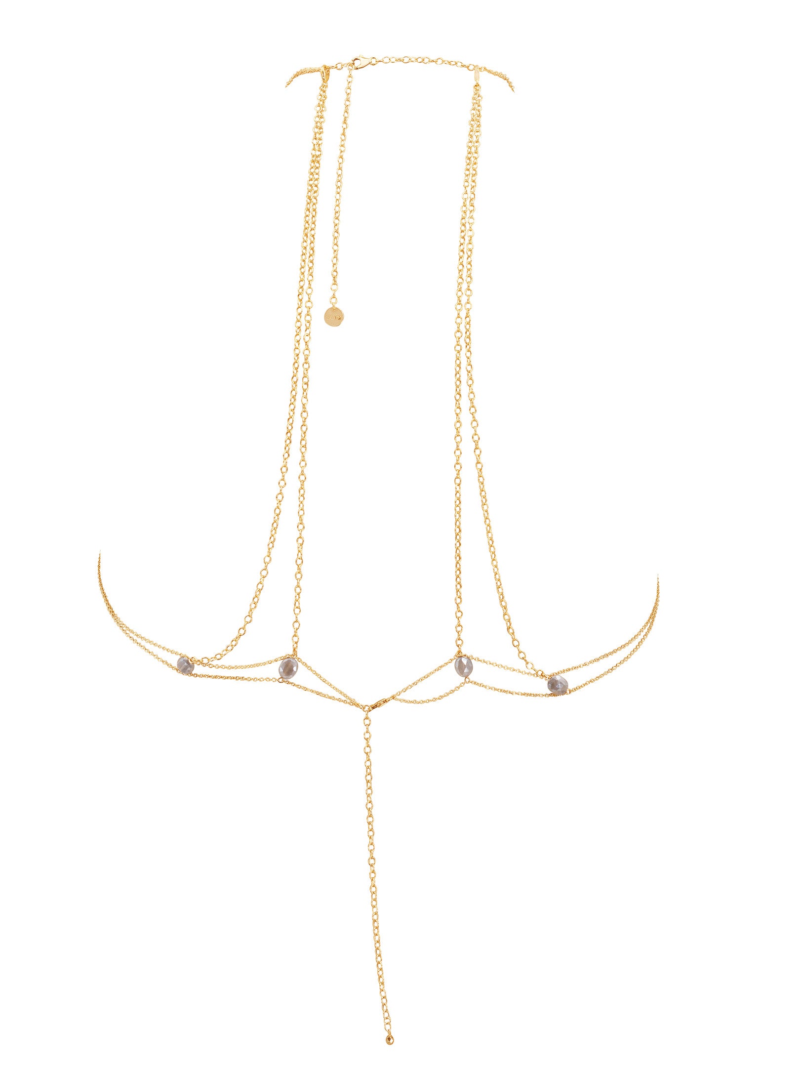 Master X Gemstone Body Chain - Elegant Bohemian Jewelry for Women, Perfect for Music Festivals, Beach Parties & Photo Shoots | Handmade Belly Chain with Natural Stones
