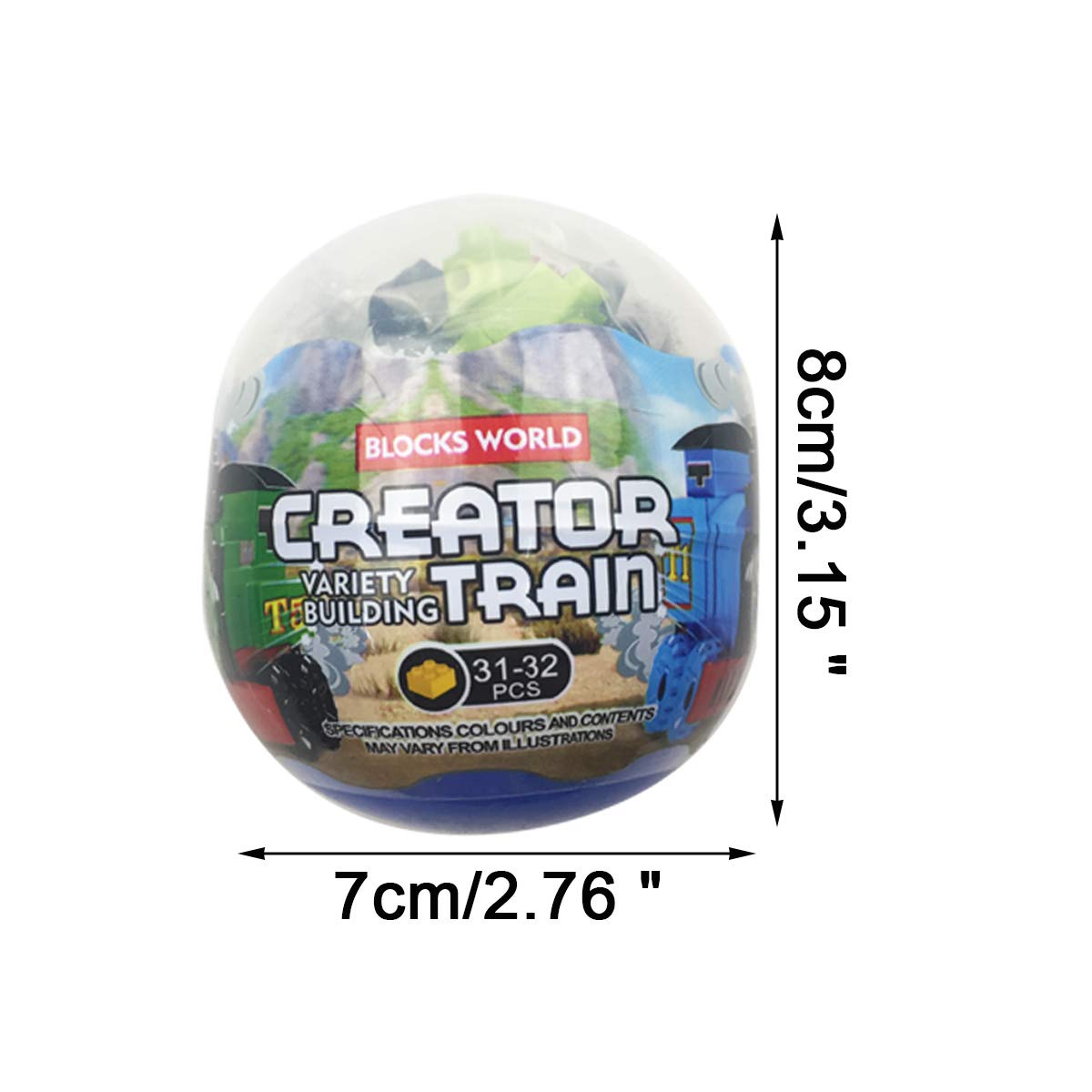 6 Pack Easter Eggs with Train Building Blocks - STEM Toys for Kids, Boys & Girls - Easter Basket Stuffers, Fillers & Gifts - Perfect for Easter Celebrations, Birthday Parties & Creative Play