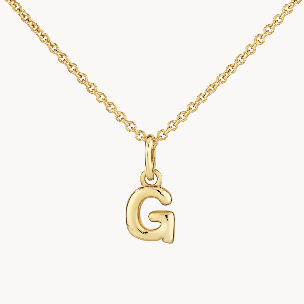 Gold Bubble Letter Necklace - Personalized Initial Pendant for Women - Perfect for Gifts, Birthdays & Everyday Wear