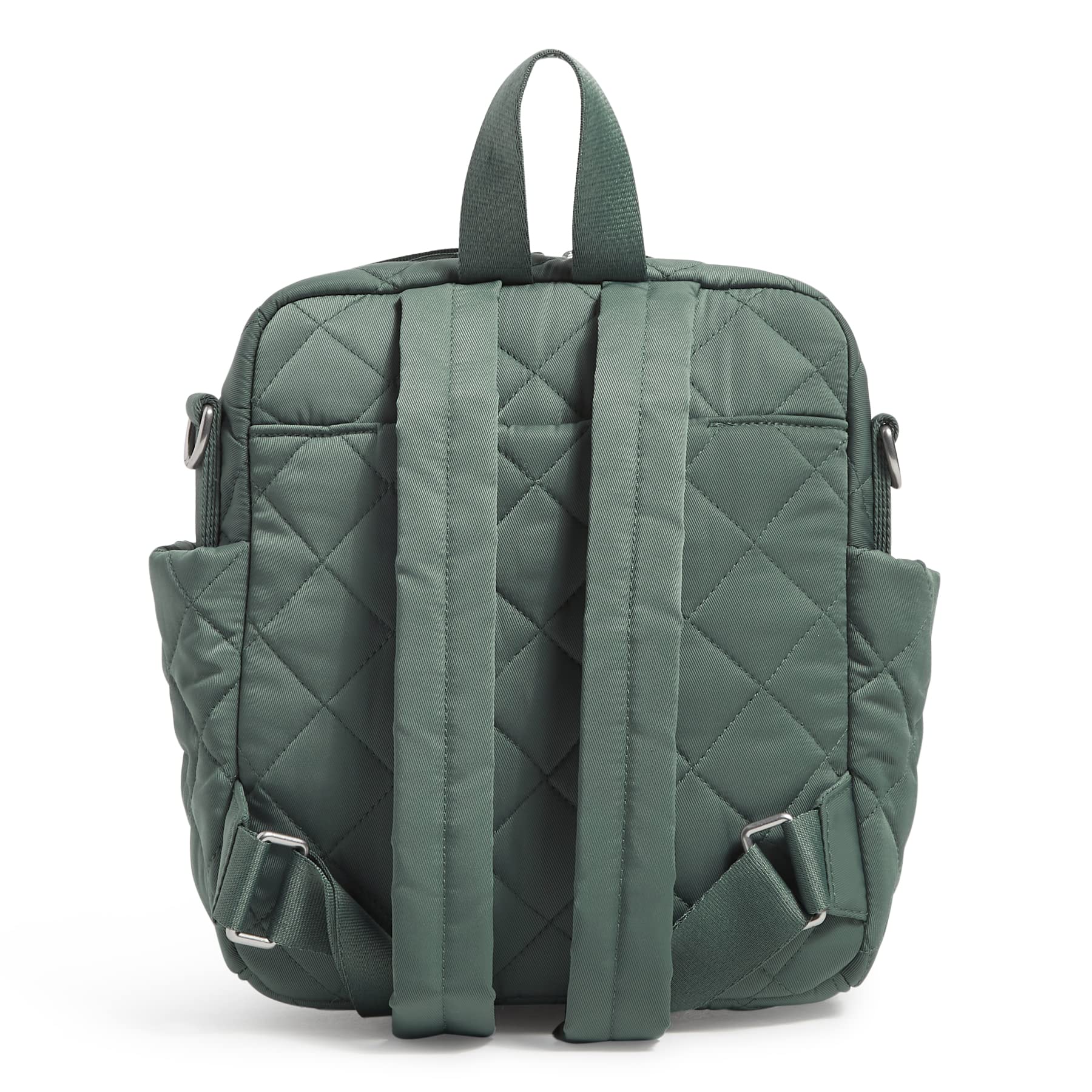 Vera Bradley Women's Performance Twill Convertible Small Backpack - Olive Leaf, Lightweight & Durable for Travel, Work, School & Everyday Use