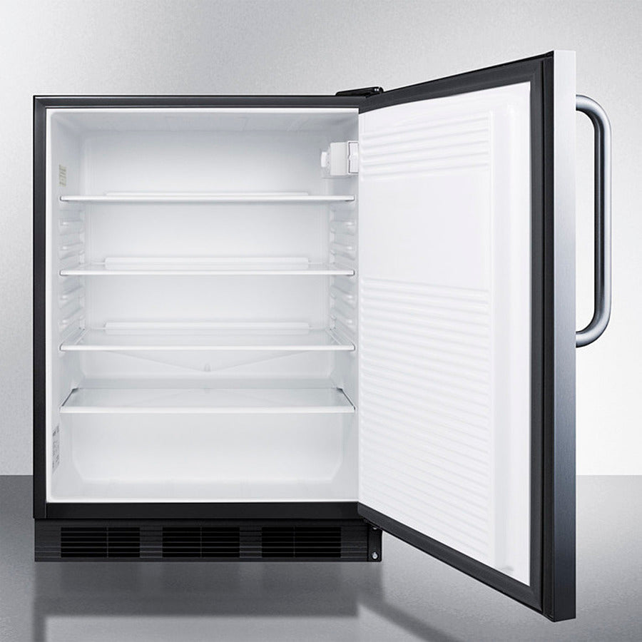 Accucold 24 Inch Wide All Refrigerator - ADA Compliant, Stainless Steel (Model AL752BKSSTB) - Perfect for Small Kitchens, Offices, and ADA Accessible Spaces