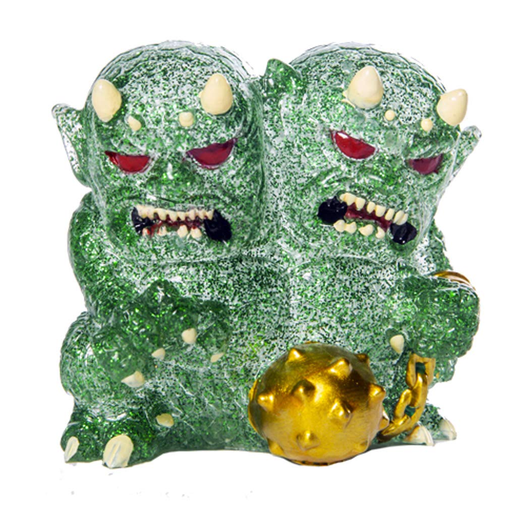 Green Glitter Galligantus Painted Mini Figure - Handcrafted Collectible for Home Decor, Office Display & Gift Giving | Perfect for Fairy Gardens, Shelf Decor & Tabletop Displays