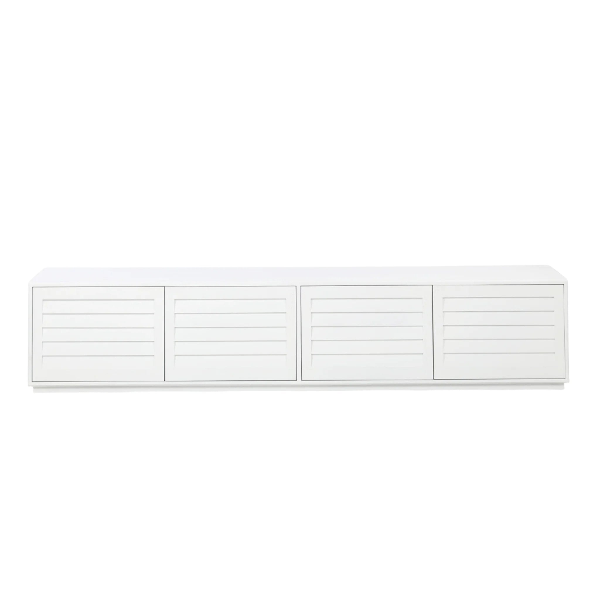 2.2m Elm TV Stand Entertainment Unit in White - Modern TV Console for Living Room, Bedroom & Home Theater