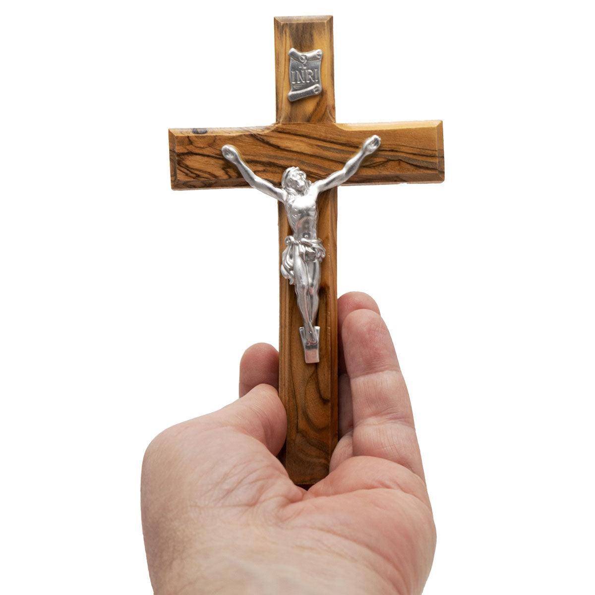 5-Piece Home Blessing Set from Holy Land Jerusalem - 6 Inch Crucifix, Olive Wood Cross & Religious Decor for Prayer, Gifts & Spiritual Protection