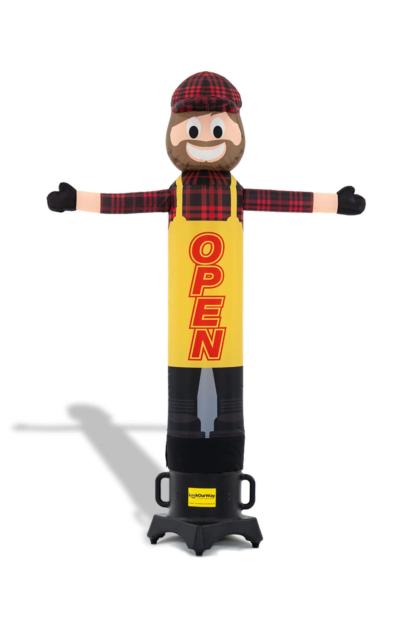 LookOurWay 6ft Inflatable Tube Man Air Waver with Blower - Waving Arm & 'Open' Body for Outdoor Advertising & Business Signs - Perfect for Car Dealerships, Grand Openings & Sales Events