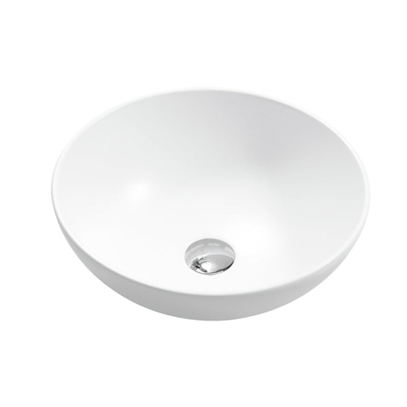 Bondi Basin 400mm Gloss White - Modern Bathroom Sink for Vanity & Powder Room | Water-Resistant Ceramic Vessel Sink with High Gloss Finish