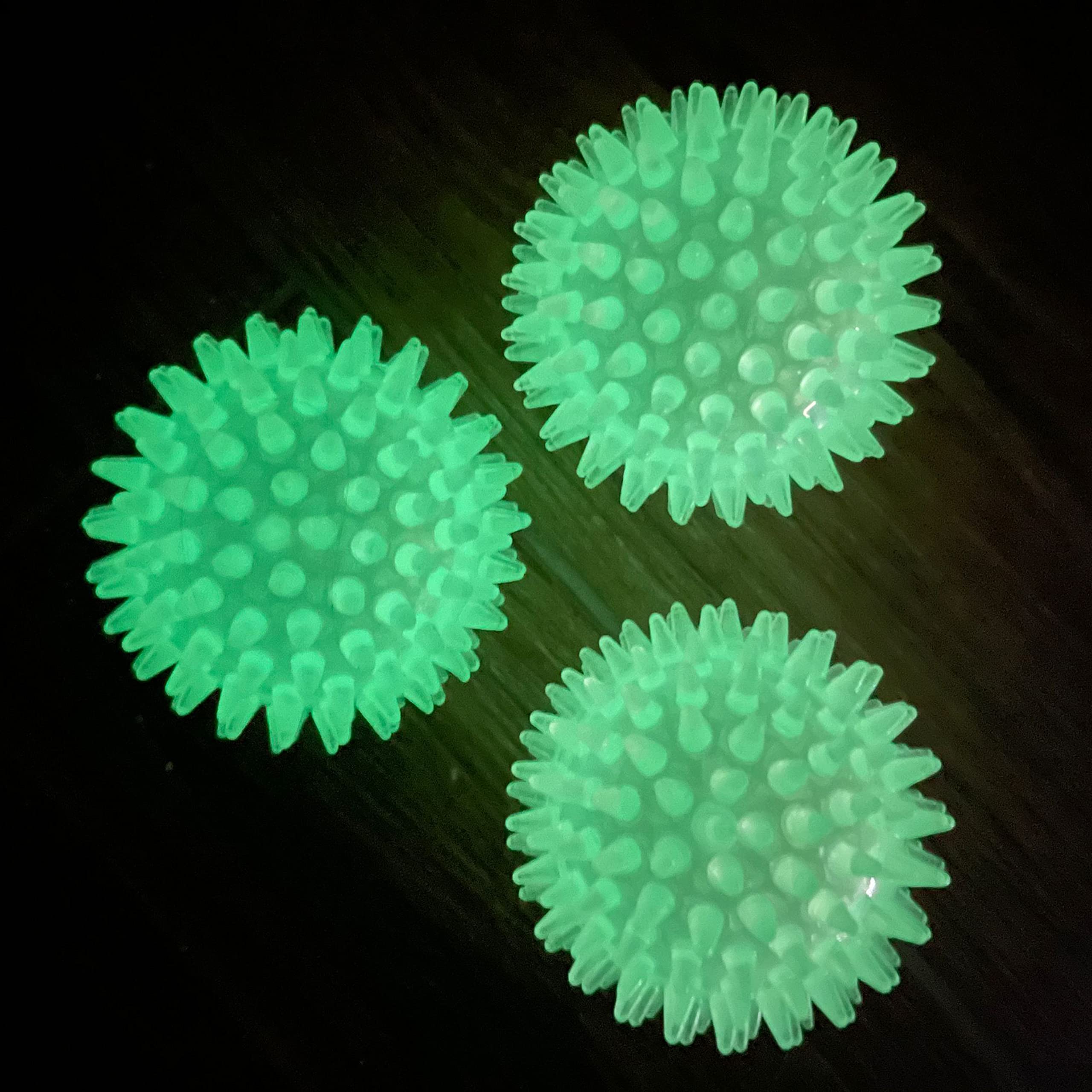 Glow in the Dark Dog Ball Toy - 3 Pack Medium Size for Nighttime Fetch & Outdoor Play | High Visibility Pet Toy for Dogs