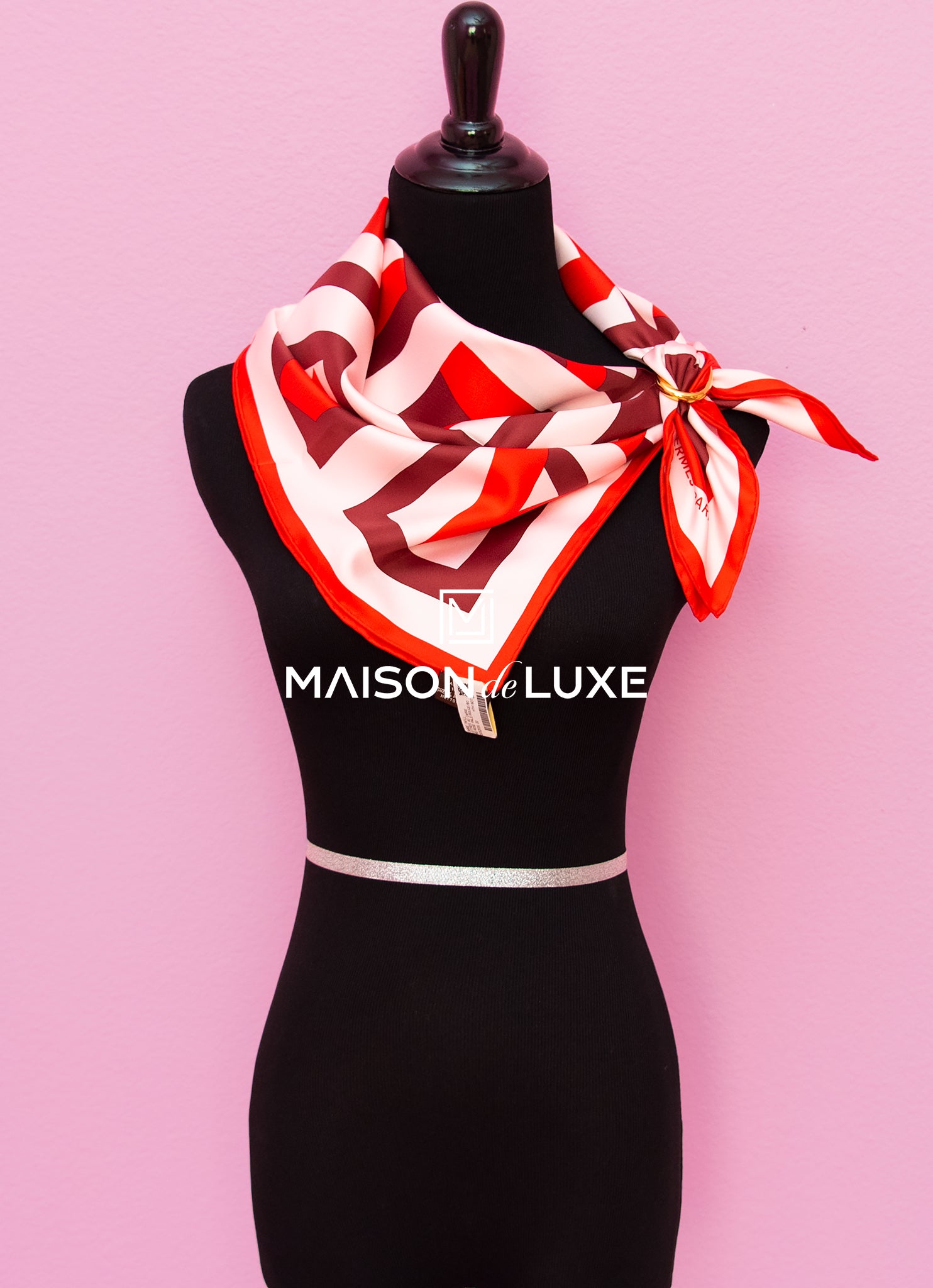 Hermes Lettres au Carre Pink Twill Silk Scarf 90cm - Luxury Fashion Accessory for Women, Perfect for Gifts & Special Occasions