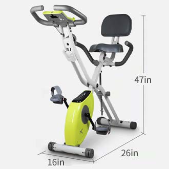 LEIKE X Bike Ultra-Quiet Folding Exercise Bike - Magnetic Upright Indoor Cycling Bike with Heart Rate Monitor & LCD Display | Easy Assembly for Home Gym, Cardio Workout & Small Spaces