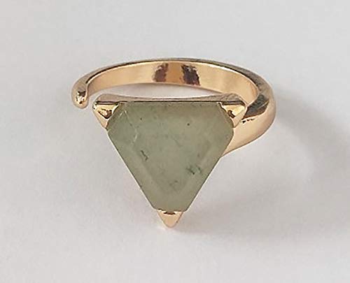 Handmade 14K Gold Jade Ring for Women - Size 5-7 Green Stone Open Statement Ring | Elegant Jewelry Gift for Birthday, Anniversary & Special Occasions