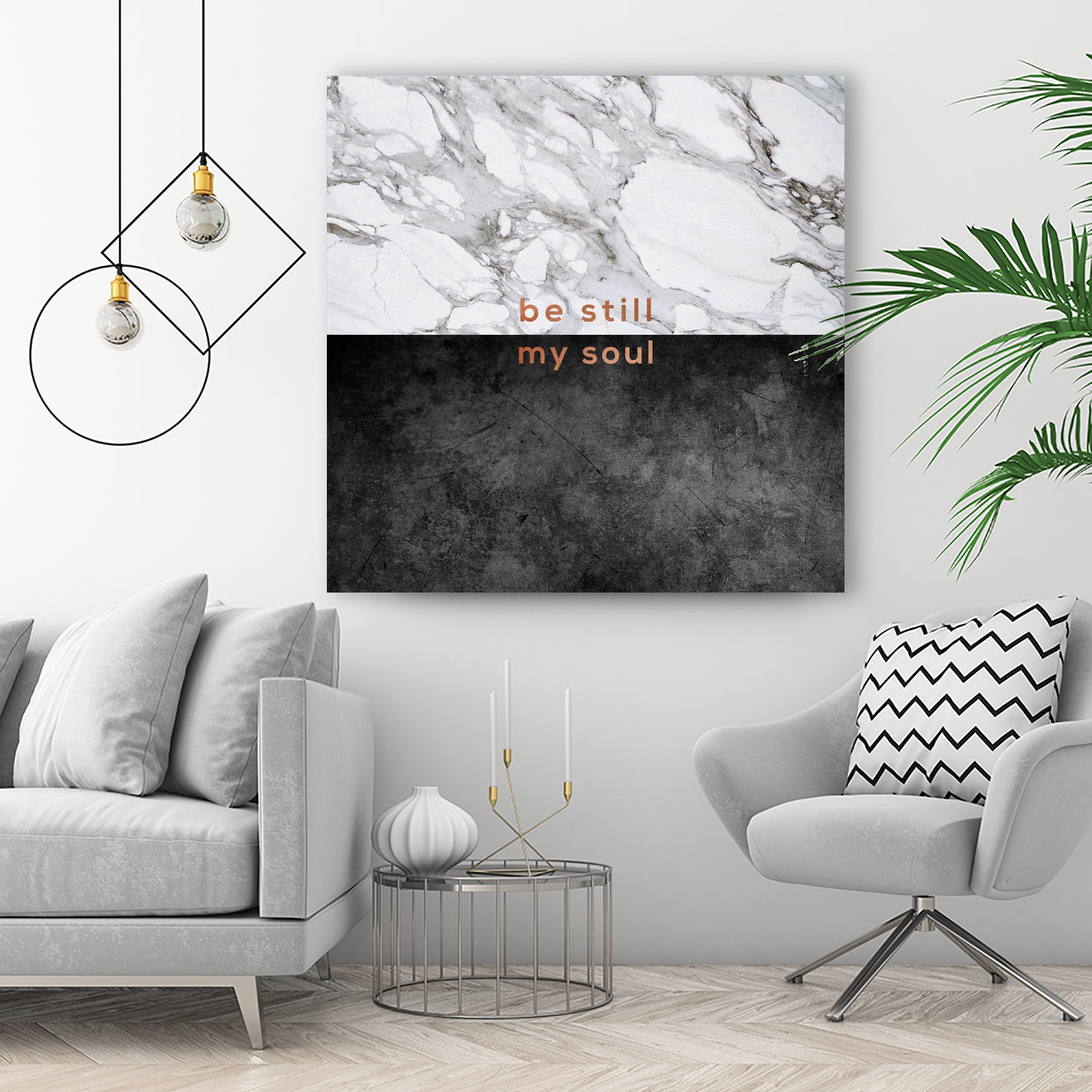 Be Still My Soul Copper Wall Art - Inspirational Home Decor for Living Room, Bedroom & Office - Elegant Scripture Quote Sign