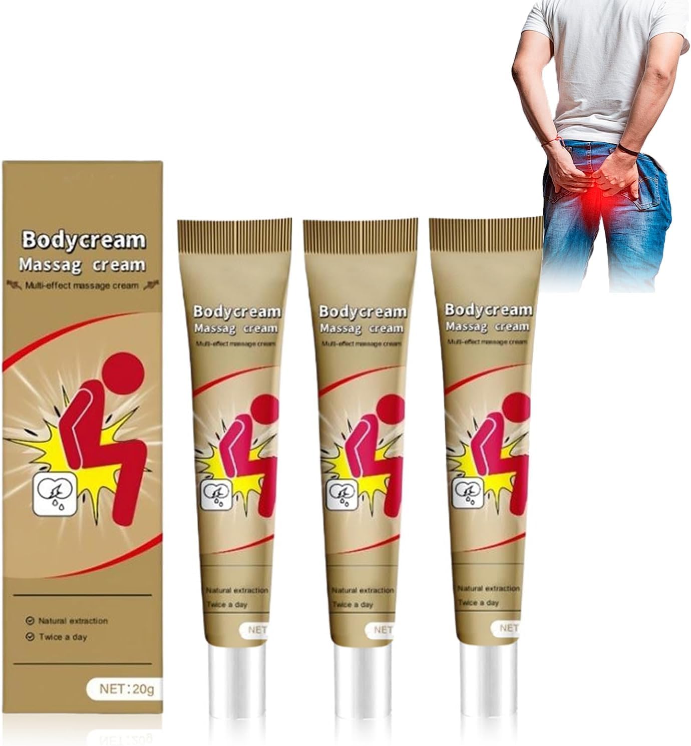 SADOER Body Massage Cream for Men & Women - Moisturizing & Relaxing Body Care Lotion - Sadoer Brand Therapeutic Ointment - Perfect for Post-Workout Recovery & Stress Relief