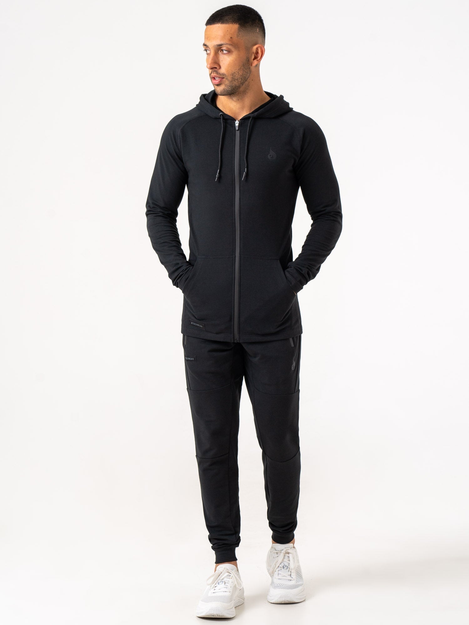 Endurance Zip Up Jacket for Men - Lightweight Waterproof Windbreaker with Hood - Perfect for Hiking, Running & Outdoor Activities - Black