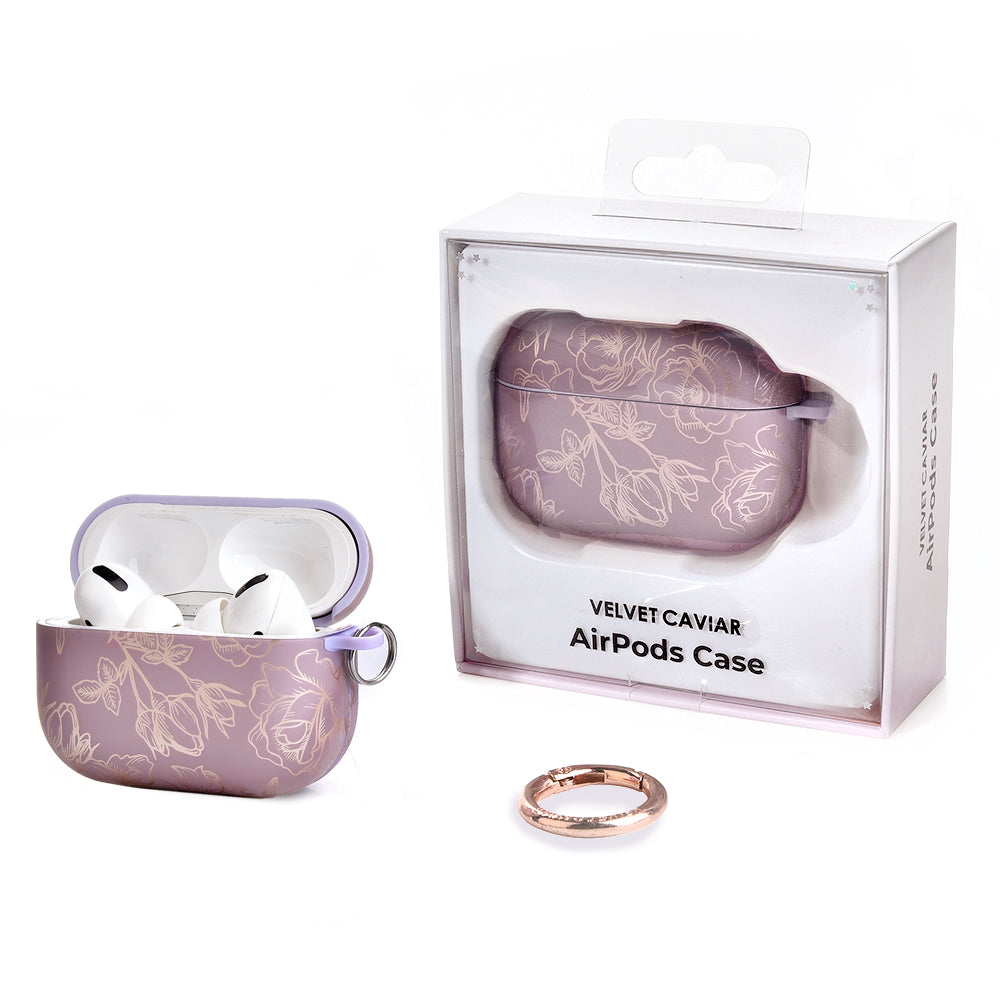 Dusty Rose Floral AirPods Case Cover - Protective Silicone Case for Apple AirPods 1/2/3 - Cute Pink Flower Design - Perfect for Women, Girls, Travel & Everyday Use