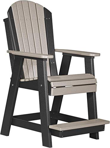 Premium Adirondack Balcony Chair Set with Side Table - 2-Piece Outdoor Patio Furniture in Weatherwood/Black for Garden, Deck & Backyard Relaxation