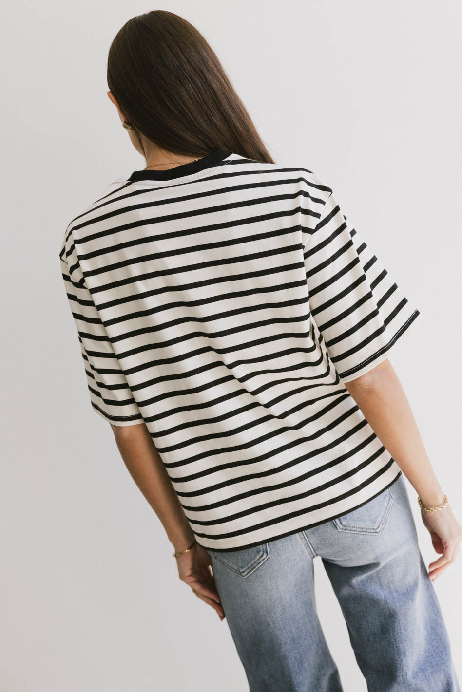 Freddie Striped T-Shirt for Men - Soft Cotton Black Tee - Casual & Comfortable Shirt for Everyday Wear, Outings, and Layering